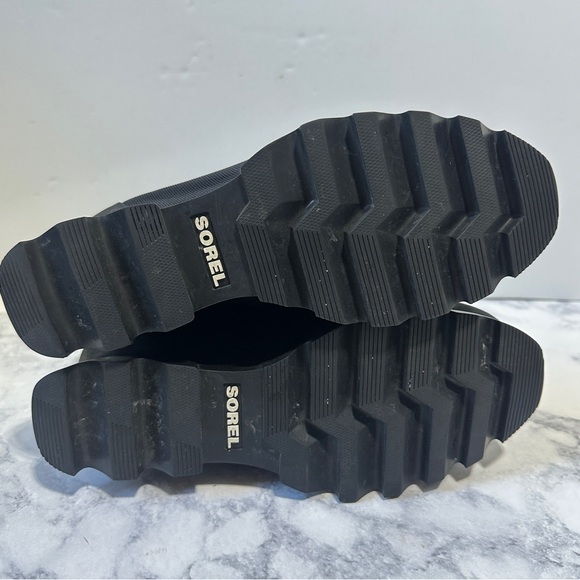 Sorel black Joan of Arctic Wedge III Lexie Boot Waterproof Leather Wedge Boots 9 - Picture 7 of 9